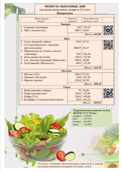 Рецепты как в детском саду